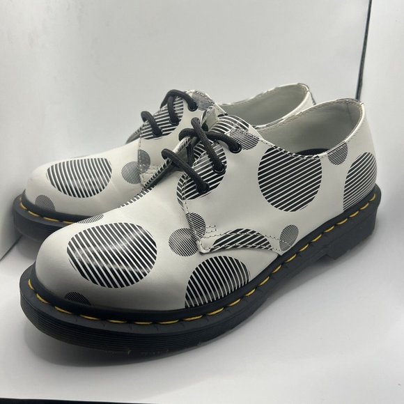 Dr. Martens 1461 Polka Dot Smooth Leather Oxford Shoes Womens 7 /38 White Black - Picture 3 of 10